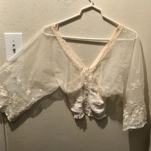 Vintage Y2K Lace Mesh Crop Top